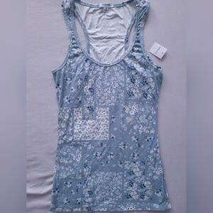 Ardene Light Blue Floral Racerback Tank Top